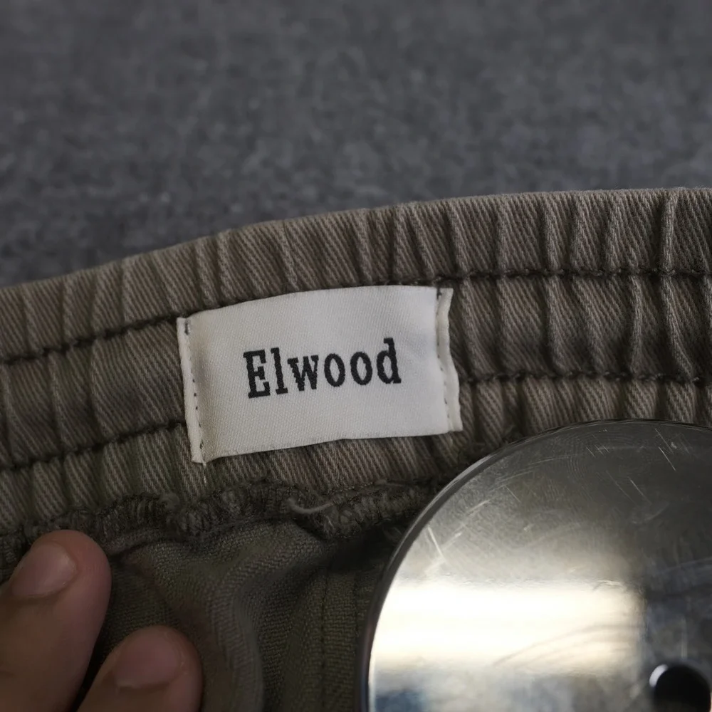 Elwood‎ Jogger Pants Mens L Brown Chino Stretch Drawstring Casual Straight Leg